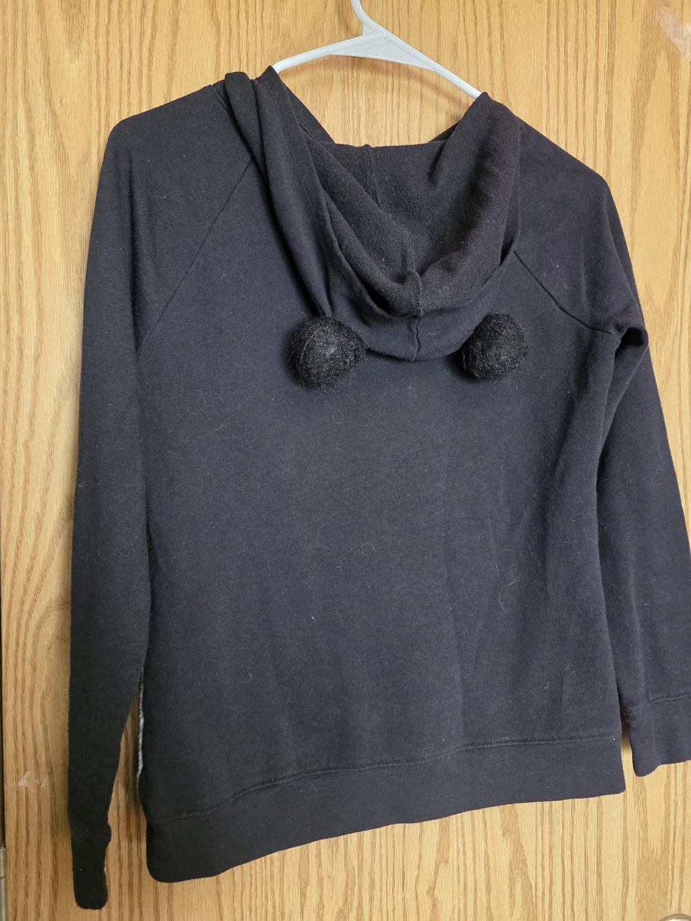 Justice Black & White Panda Face Hooded Pullover